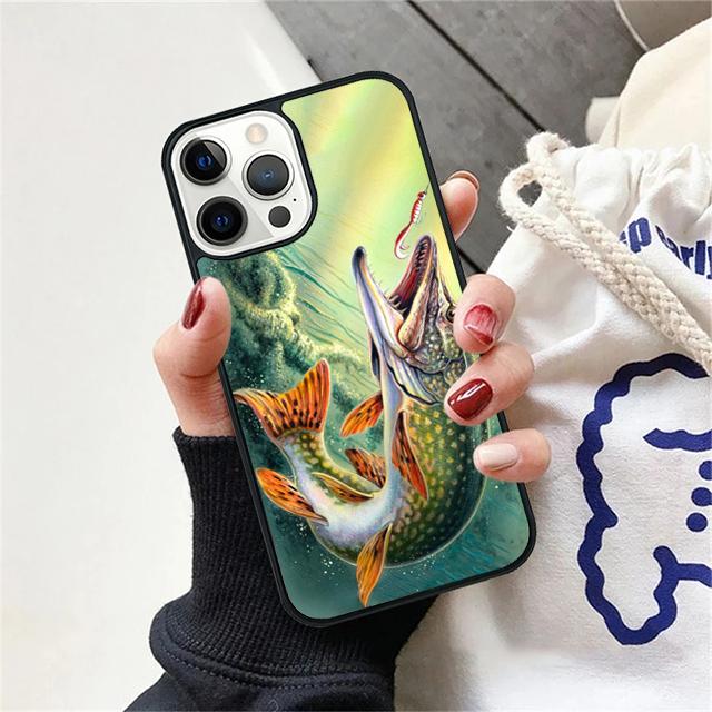 Pike Fishing Bait Spinner Coque Shell For iPhone 17 Air 15 16 14 13 12 Pro Max 11 Pro Max Plus Phone Case Cover
