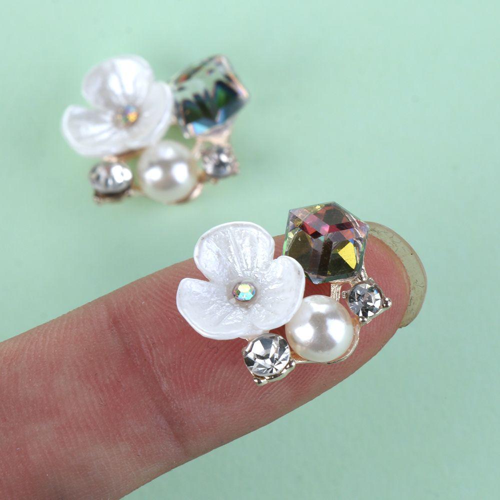 Decoration Hairpin Accessories Plating Pearl Buttons Flower Buckle Rhinestone Button Apparel Sewing