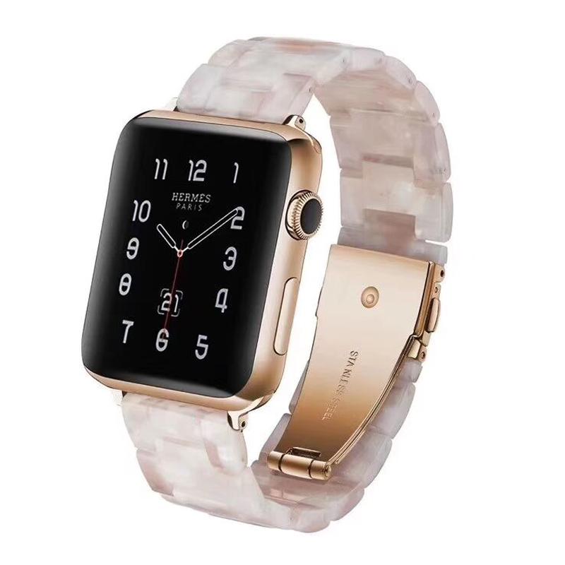 Resin Strap for Apple Watch Band 44mm 40mm 42mm 40mm Accessoreis Luxury Watchband Belt Bracelet iWatch Series 3 4 5 Se 6 Band