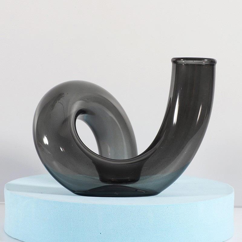 Домашний декор, способный декор, ваза, подсвечник, стеклянный подсвечник, свадебное украшение, европейский серый