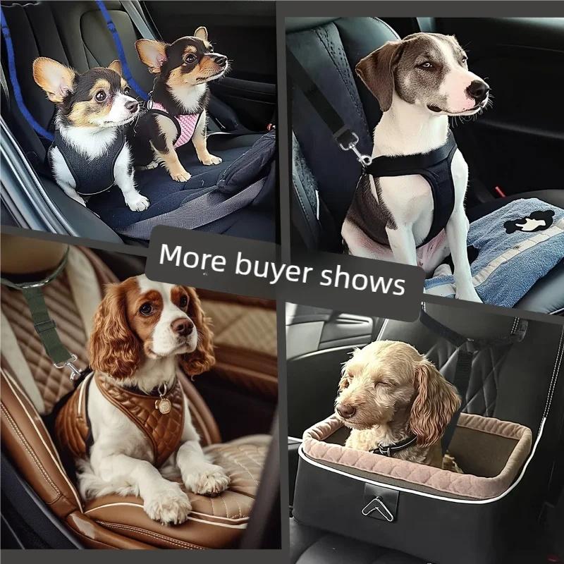 Universal Adjustable Pet Car Seat Belt Headrest Restraint Safety Rope Anti-Shock Travel Leash Pet Car Safety Accessory For Small