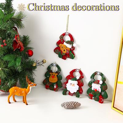 1Pcs Christmas Tree Santa -Christmas Decorations Christmas Tree Ornaments Nonwoven Santa Hanging Decor Santa Claus Pendant