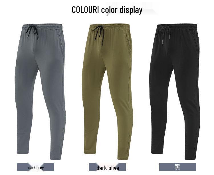 Spot Quick-Dry Breathable Nylon Men's Wrinkle-Resistant Ice Silk Fitness Running Capri Pants