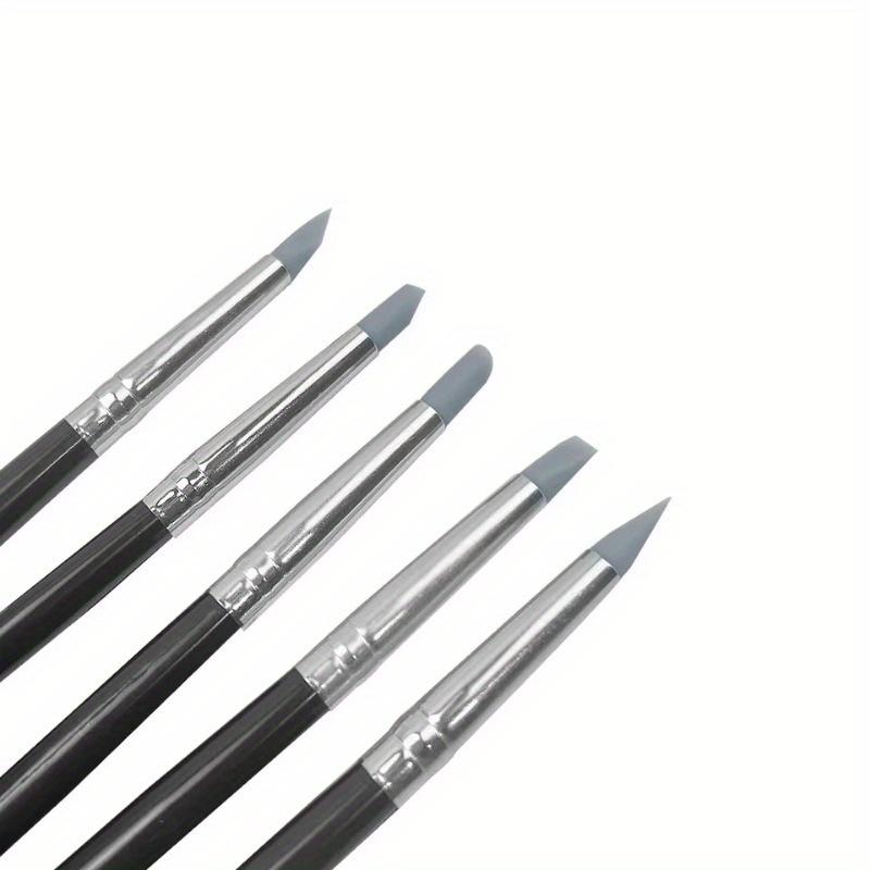 5pcs Manicure Soft Silicone Pen, Small Head Silicone Embossing Pen, Nail Art Brushes Set, for Nail Design And Decoration