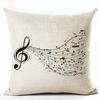 Retro Musiknoten bedruckte Leinwand quadratische Kissenbezüge für Auto Sofa Bürostuhl Einfache Heimdekoration Ornamente