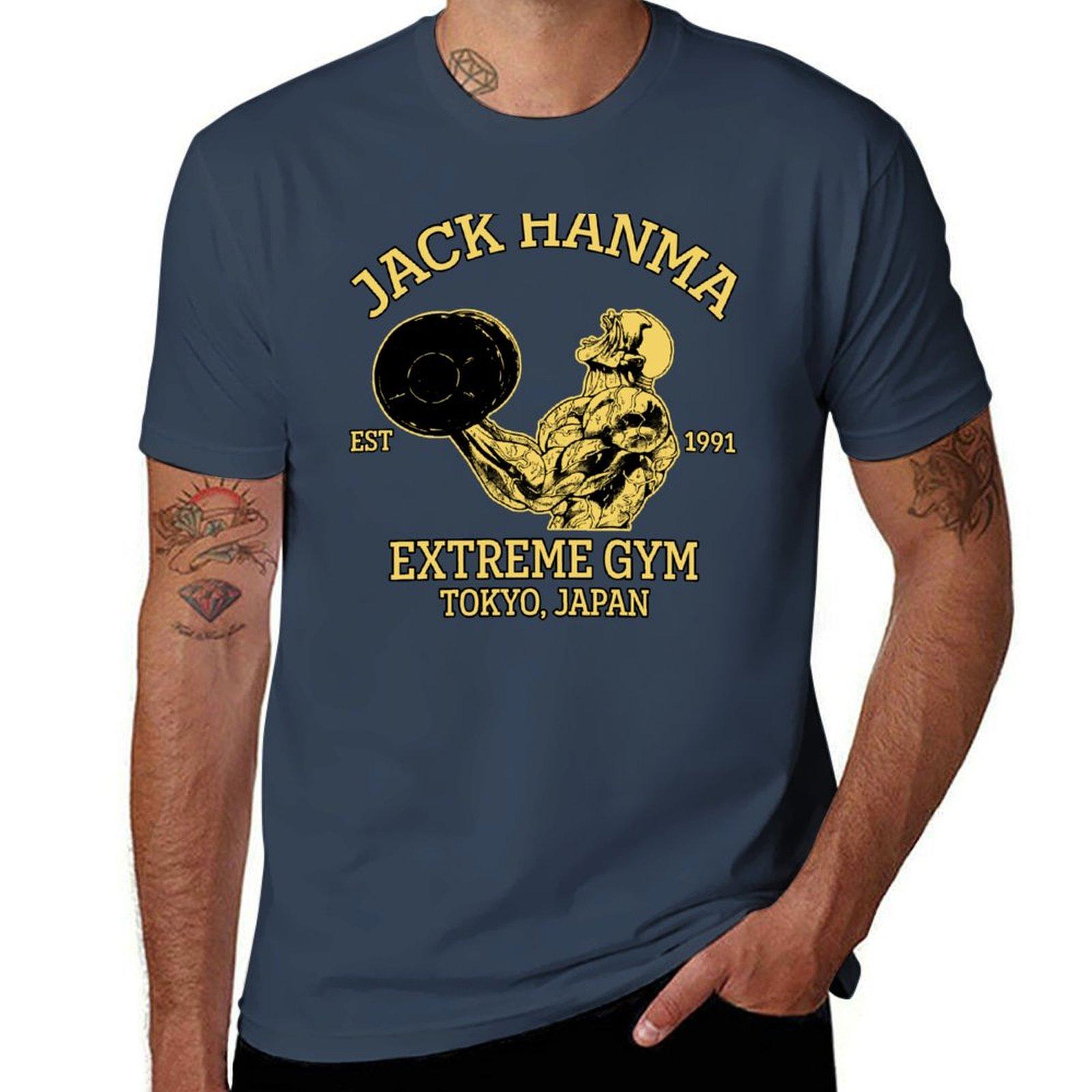Jack Hanma Gym T-Shirt Retro Style Print Casual Top S