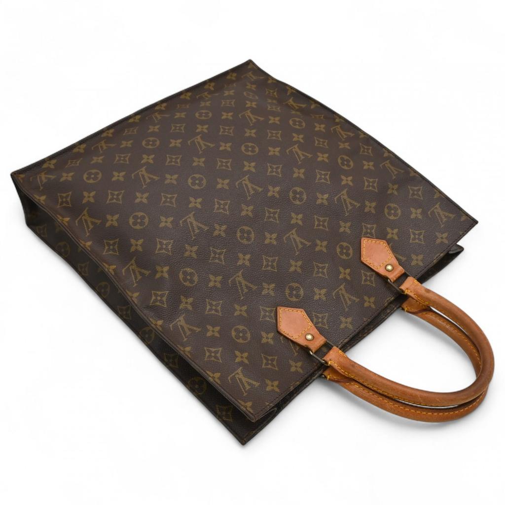 Auth LOUIS VUITTON Monogram Sac Plat Tote Bag Brown PVC M51140 Lv9929ss