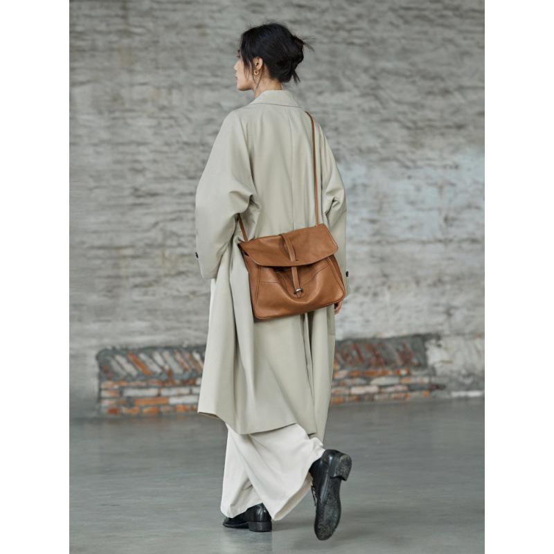 Original flip-top messenger bag women's retro versatile commuter large capacity first layer vegetable tanned cowhide bag messenger casual versatile