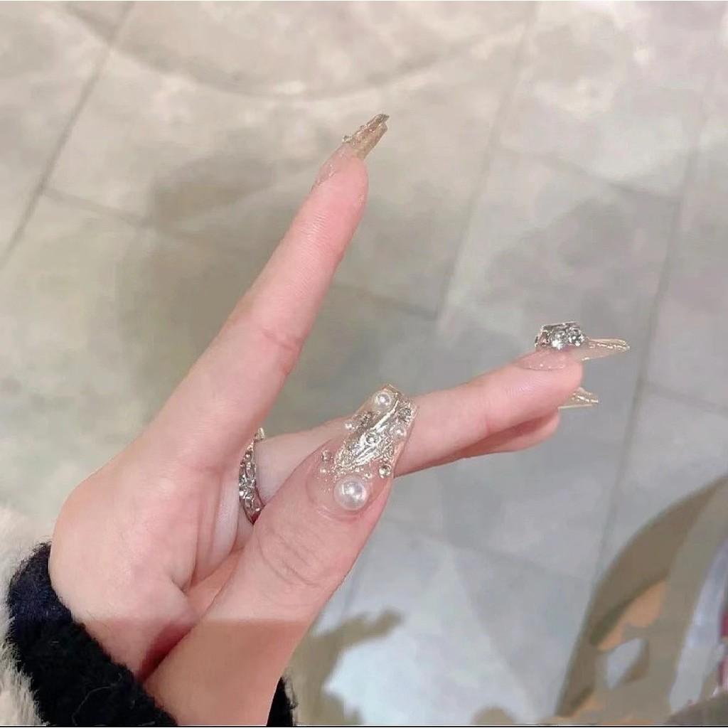 Years Handmade Golden Nail Art Elegant Thousand Magic Mirror Powder Armor Bride