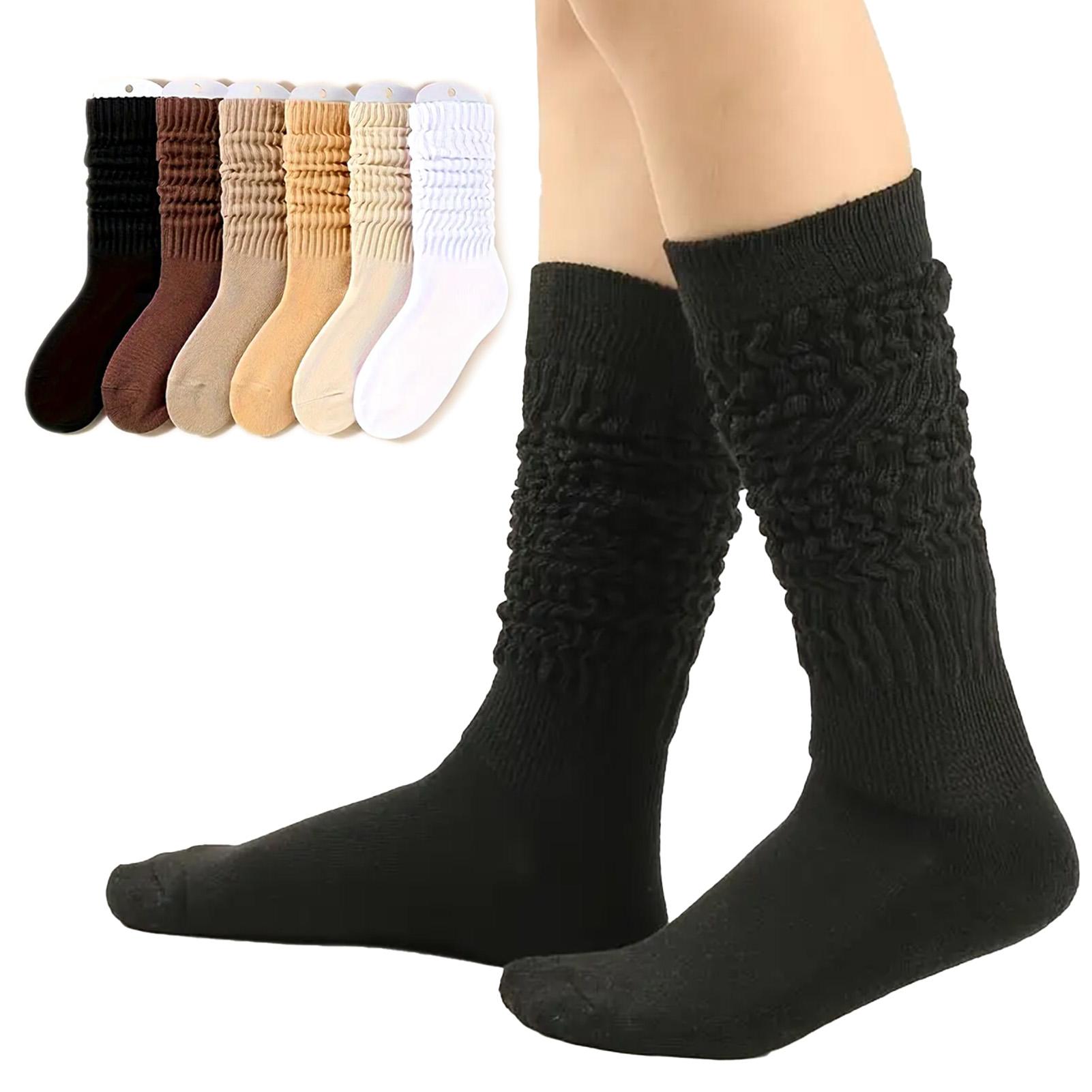 

Fashion Calf Socks for women Solid color oft Fabric Winter Socks Black Stockings Lightweight for Women and Girls чёрный