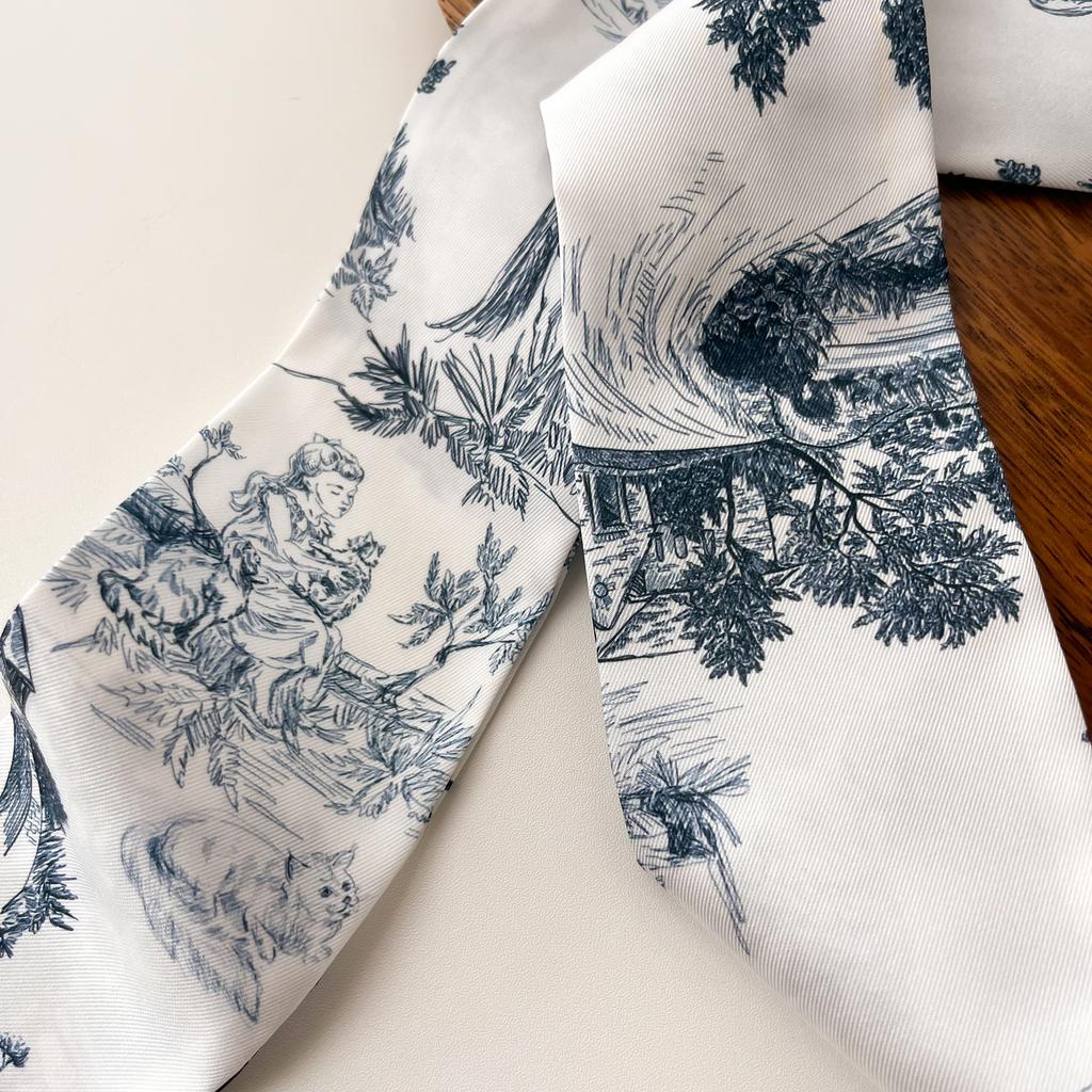 2026 New Long Neckerchief Skinny Hair Bands Women Silk Scarfs Fashion Headbands Bag Scarves Print Hairband Neck Scarf For Ladies