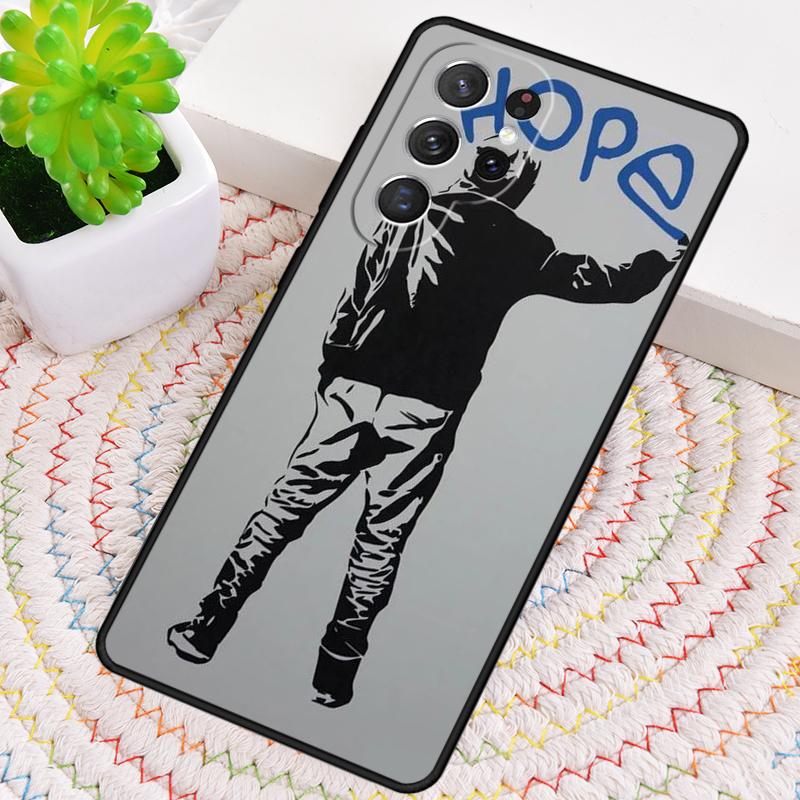 Banksy Graffiti Art Phone Case for Samsung Galaxy note 10 pro S26 Ultra S23 S24 FE S25 S21 S22 PLUS shockproof Cove