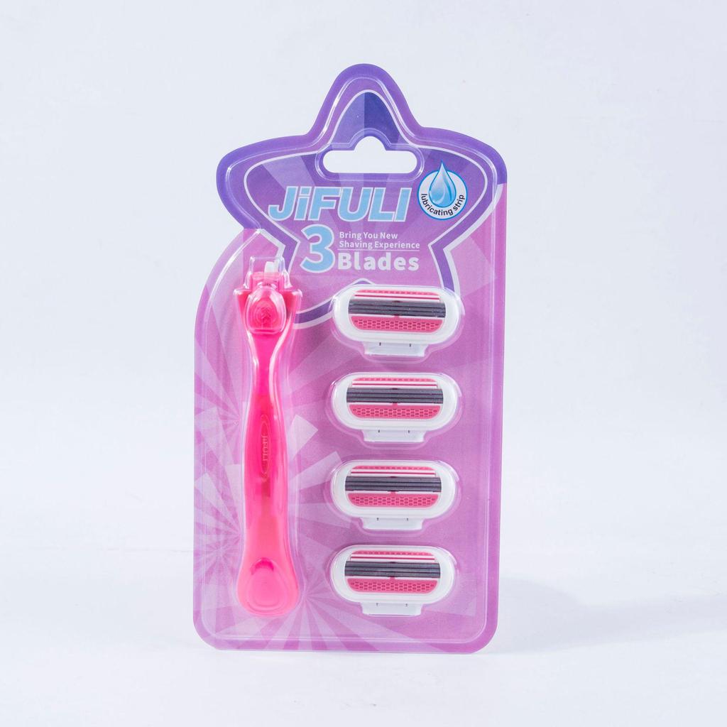 Triple-Layer Women's Manual Razor Set - Effortlessly Removes Underarm and Leg Hair