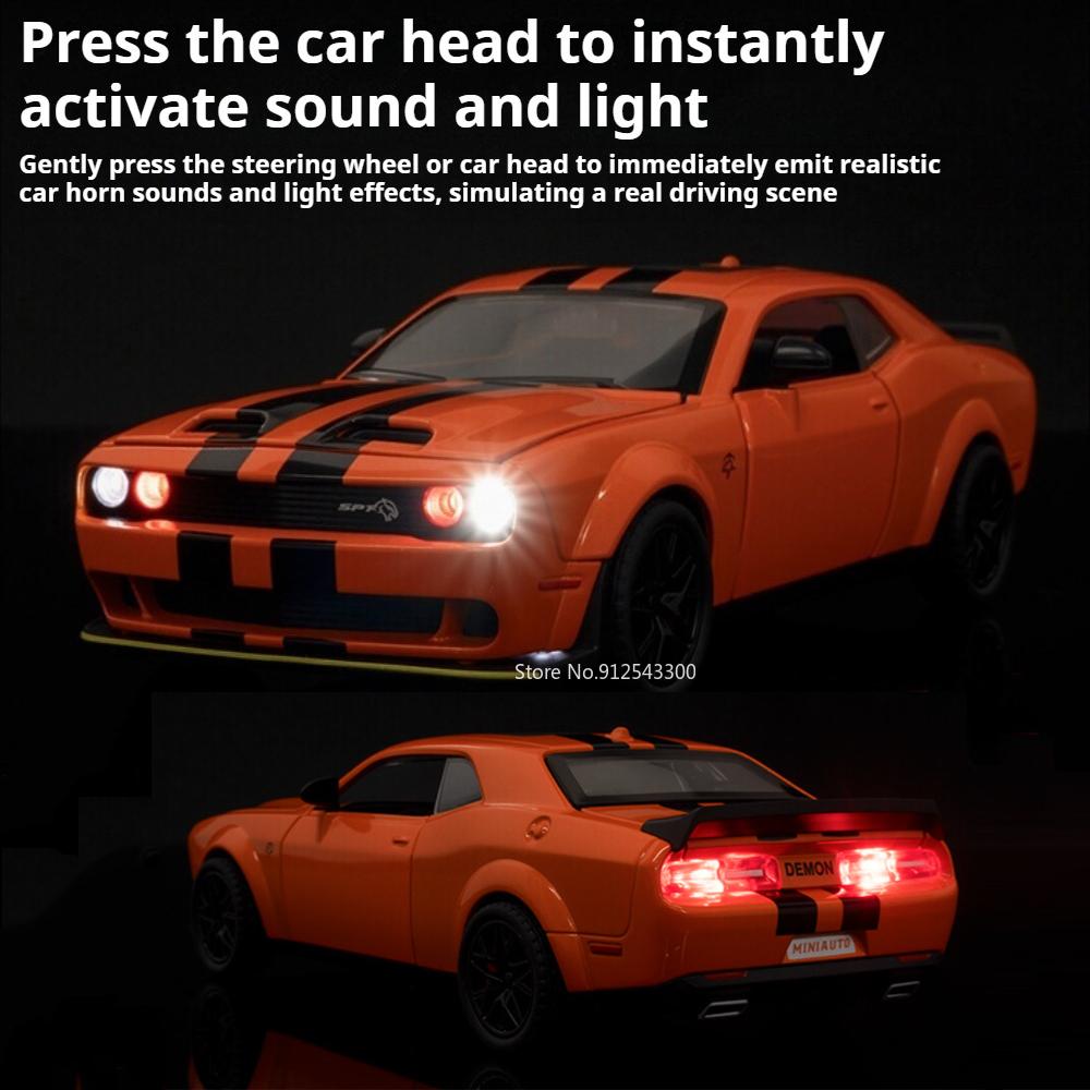 1:32 Scale Hellcat Charger Sports Car Model Toy Sound Light Alloy Diecast Supercar Models Toys Holiday Gifts For Boyfriend