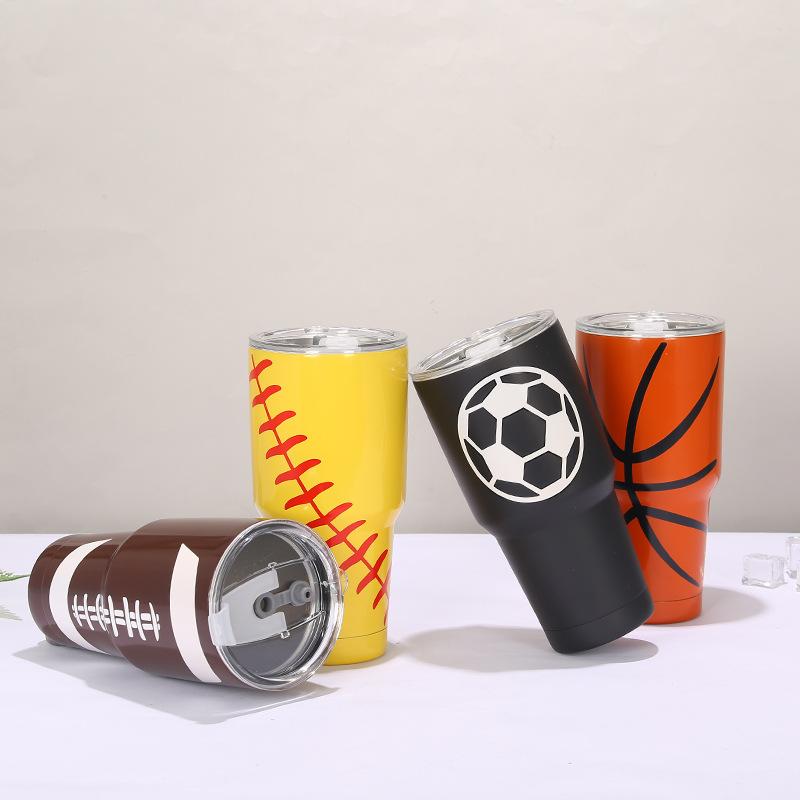 30oz Becher Edelstahl Doppelwandig Vakuumisoliert Becher Tasse Reisebecher mit Deckel Reinigungsbürste für Kalte und Heiße Getränke