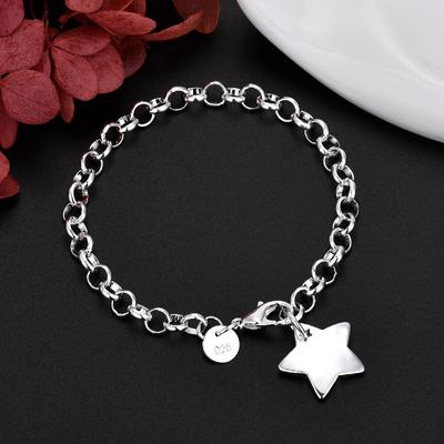 Bijoux à la mode plaqués avec des bijoux en argent S925, bracelet pentagramme pour femmes, cadeau de fête pour filles