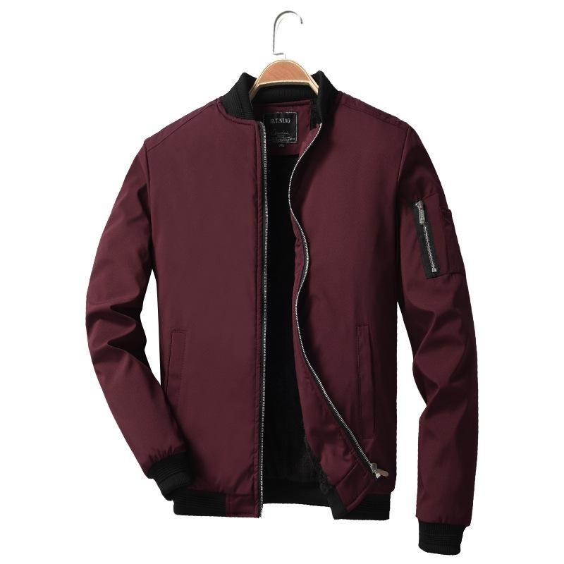 

2026 Winter Men s Slim Fit Fleece-lined Warm Jacket, Casual Fashion with Stand-up Collar L