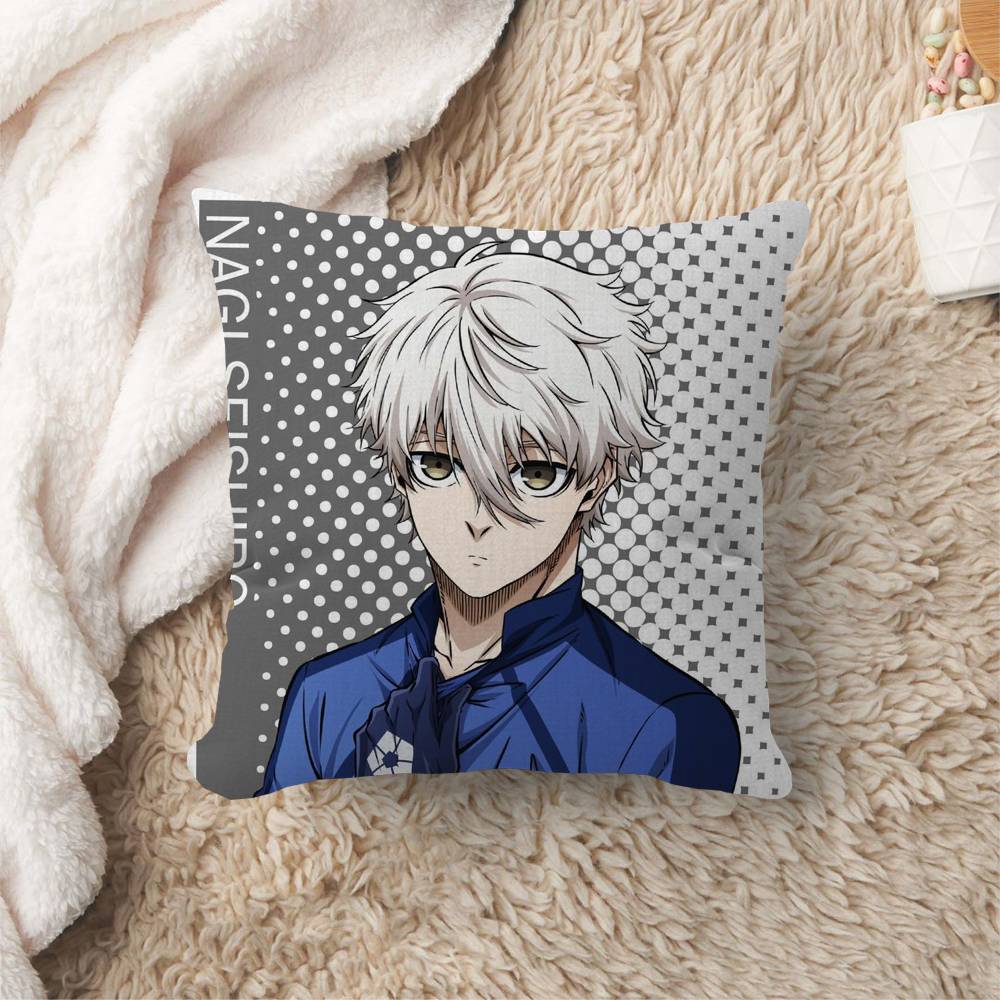 Anime Blue Lock Cushion Cover Inches Farmhouse Decor Home Throw Pillow Covers for Couch Decorations