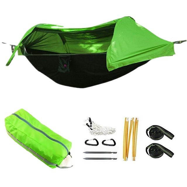 

Multi-functional insect net waterproof windproof ultralight parachute hammock aerial tent Portable Outdoor Camping 270x140cm светло-зеленый