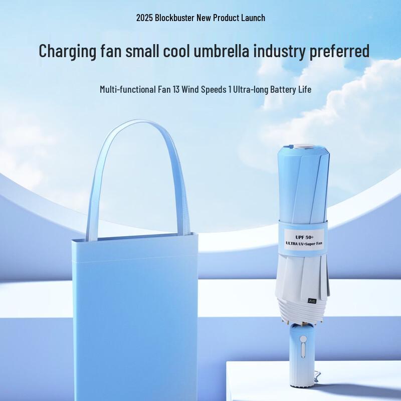 BaoDiNi USB Rechargeable Fan Umbrella 55cm
