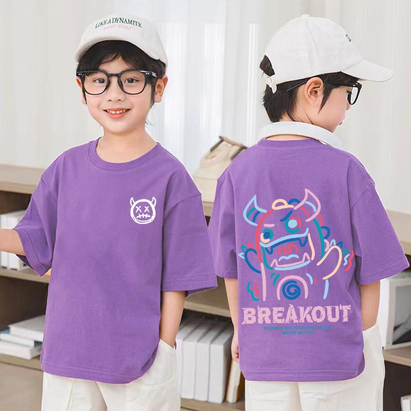 T-shirt for Boys and Girls, Korean Fashion Pattern T-shirt Top, Summer Children's Clothing, Short Sleeved Shirt