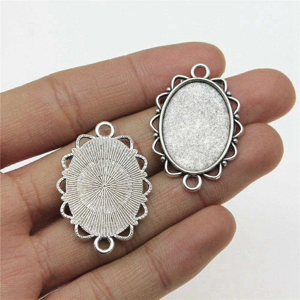 Owalna szklana baza kaboszonowa, oprawa, ramka pasująca 18x25mm 13x18mm, akcesoria, części, męska biżuteria, masywna, oryginalna dla Ciebie