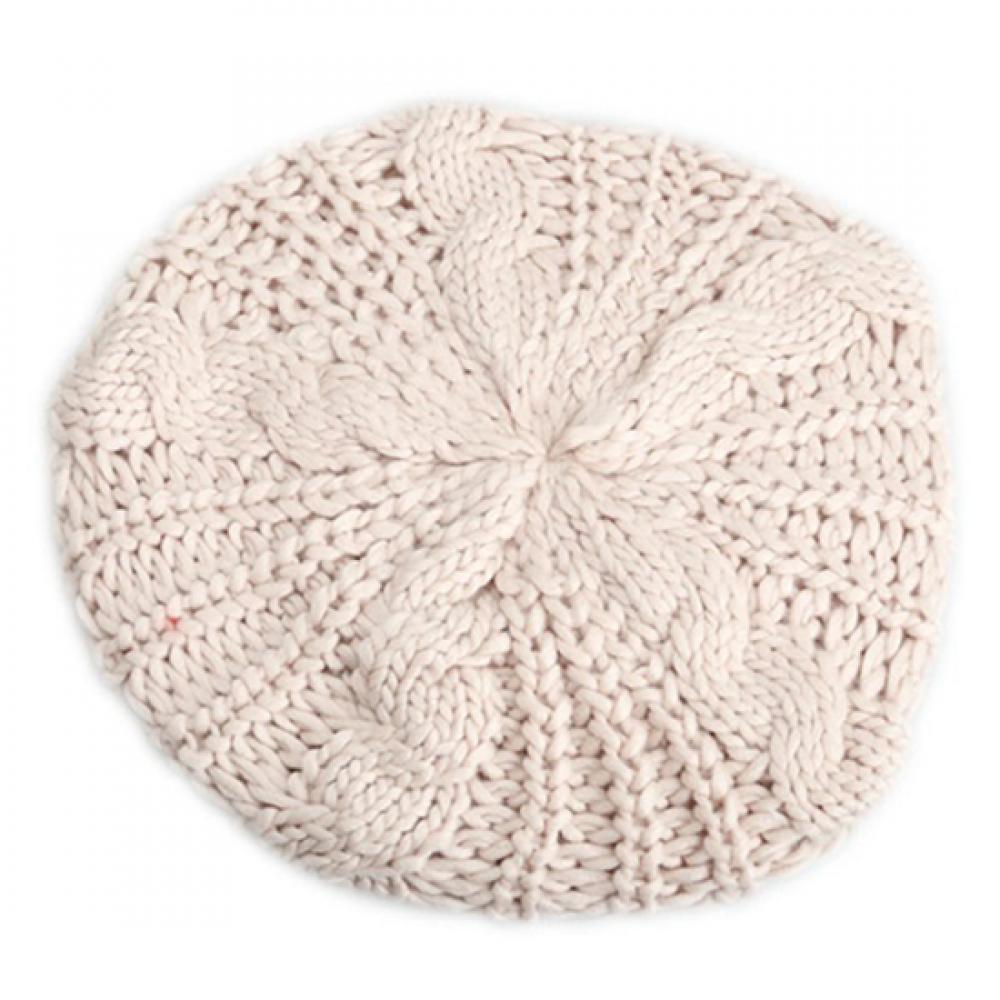 2025 Women's Hat Fashion Beret Braided Baggy Wool Knitted Warm Winter Beanie Hat Women Ski Cap