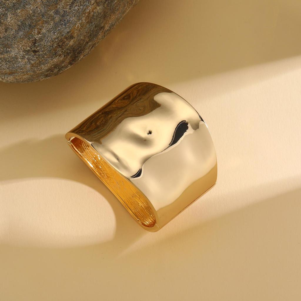 European-American Irregular Textured Tile Bracelet