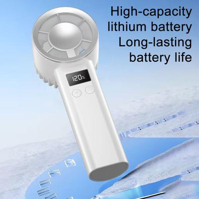 Ventilador de Mano Mini de 120 Velocidades Pantalla LCD Recargable por USB Ventilador de Refrigeración por Hielo Ventilador Personal Pequeño Portátil para Viajes de Verano al Aire Libre