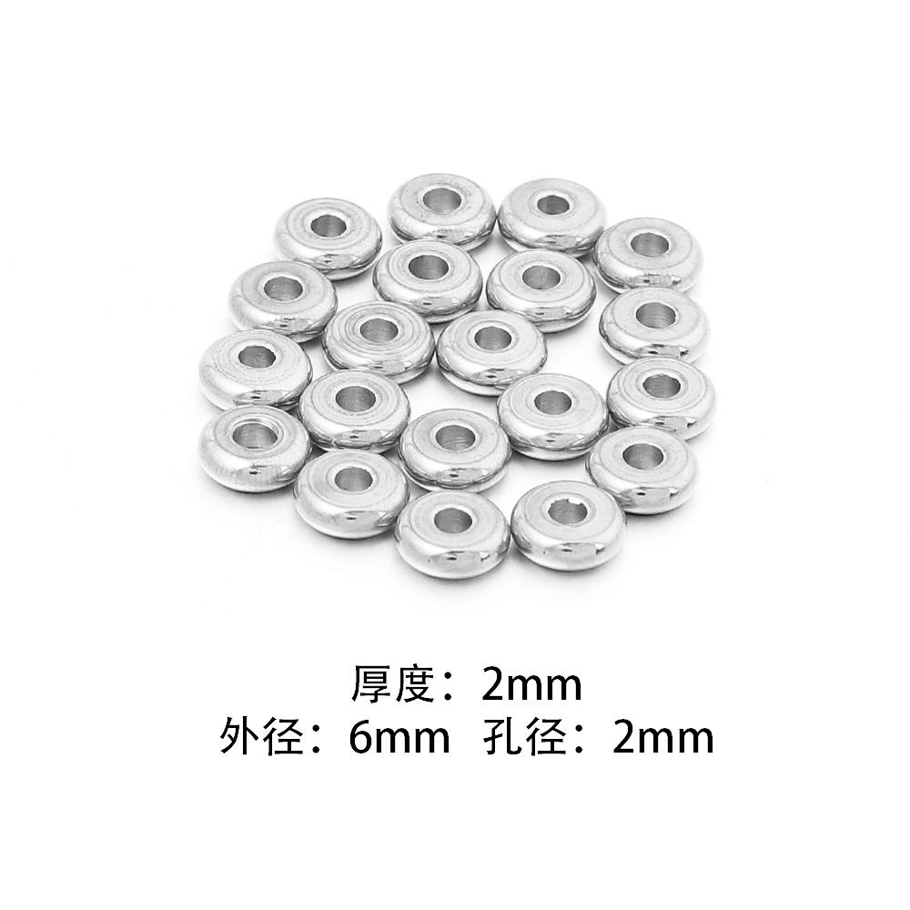 20/50pcs Stainless Steel Spacer Beads Flat Round Loose Wheel Beads For Jewelry Making DIY Charms Bracelet Necklace Accessories