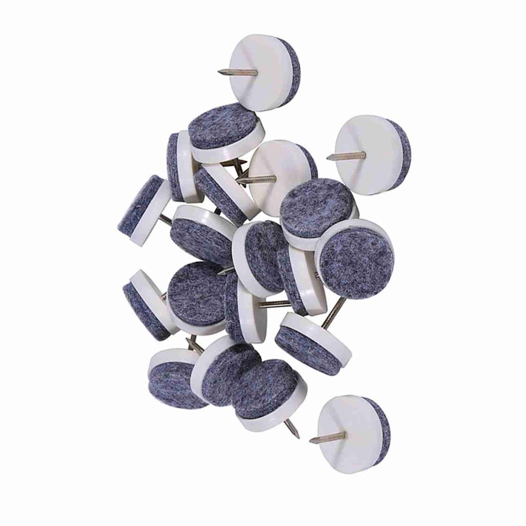 20x Furniture Table Chair Leg Floor Felt Pad Skid Glide Slide Nail Protector Brown 24mm