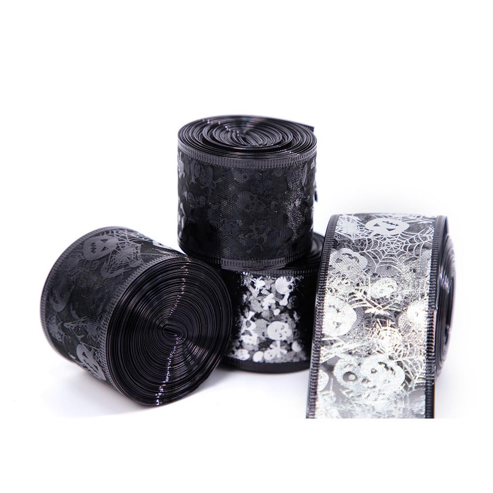 Elegant Led Light String With Double Layer Mesh Ribbon For Halloween Party Decor