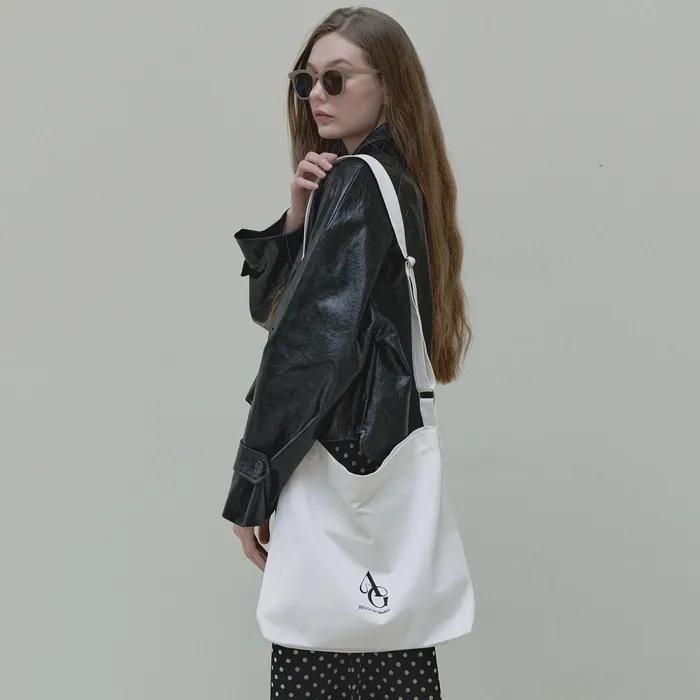 Canvas Logo Square Bag - White