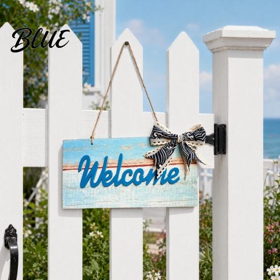 Retro Wooden Sign Welcome Decorative Sign Mediterranean Style Long-lasting Door Decoration Wall Mounted