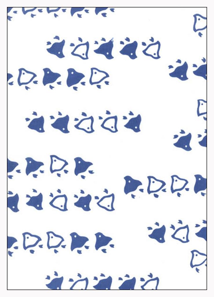 Tenugui Hand Made in Chidori Pattern Niwa-zome Towel, Chu-dyed, 100% Cotton, Japan,