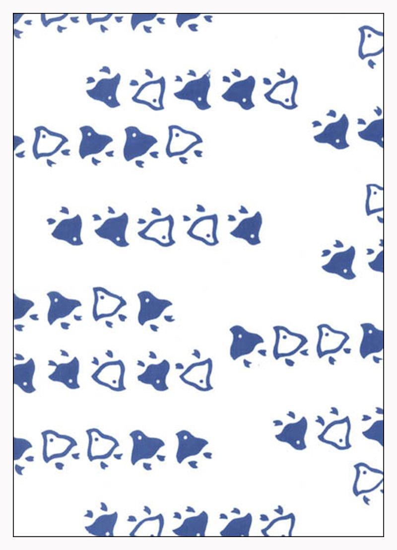 

Tenugui Hand Made in Chidori Pattern Niwa-zome Towel, Chu-dyed, 100% Cotton, Japan,