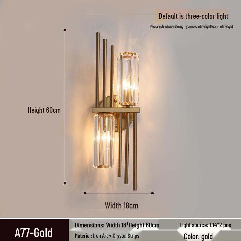 Elegant Crystal Wall Lamp: Minimalist Design for Bedrooms, Living Rooms, Stairs, and Hallways
