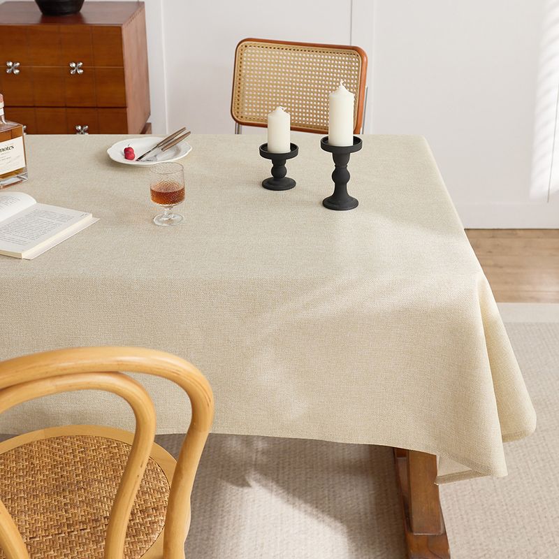 

Thickened Pure Color Coarse Linen Fabrics Tablecloth Desk Rectangular Tablecloth Plain Retro Coffee Table Zen Desk Tablecloth Beige 40x60