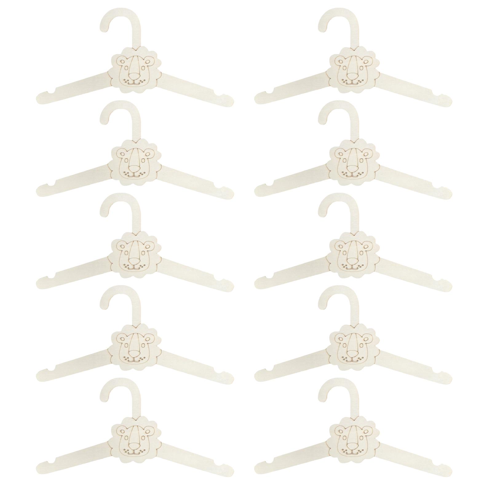 

Набор из 10 прочных деревянных детских вешалок, переносные детские вешалки, аксессуары для организации пальто и платьев 6