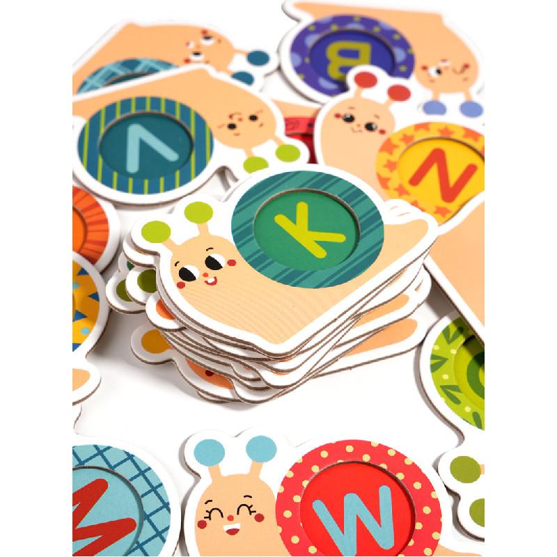 Wooden Letter Matching Puzzle With Interactive Blocks For Kids Learning Develope