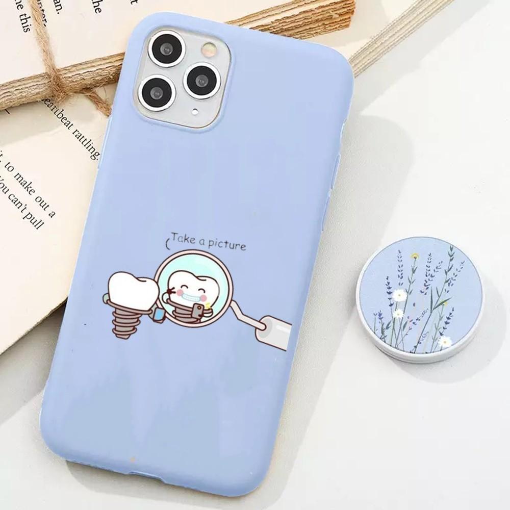 

Teeth cute cartoon Phone Case for iPhone 14 11 12 13 Mini Pro Xs Max 8 7 6 6S Plus X XR Solid Candy Color Case 14 pro max