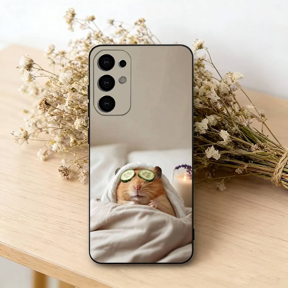 

Cute Animal fluffy Hamsters Phone Case For Samsung S25,S24,S21,S22,S23,S30,Ultra,S20,Plus,Fe,Soft Silicone Black Cover Samsung S225G