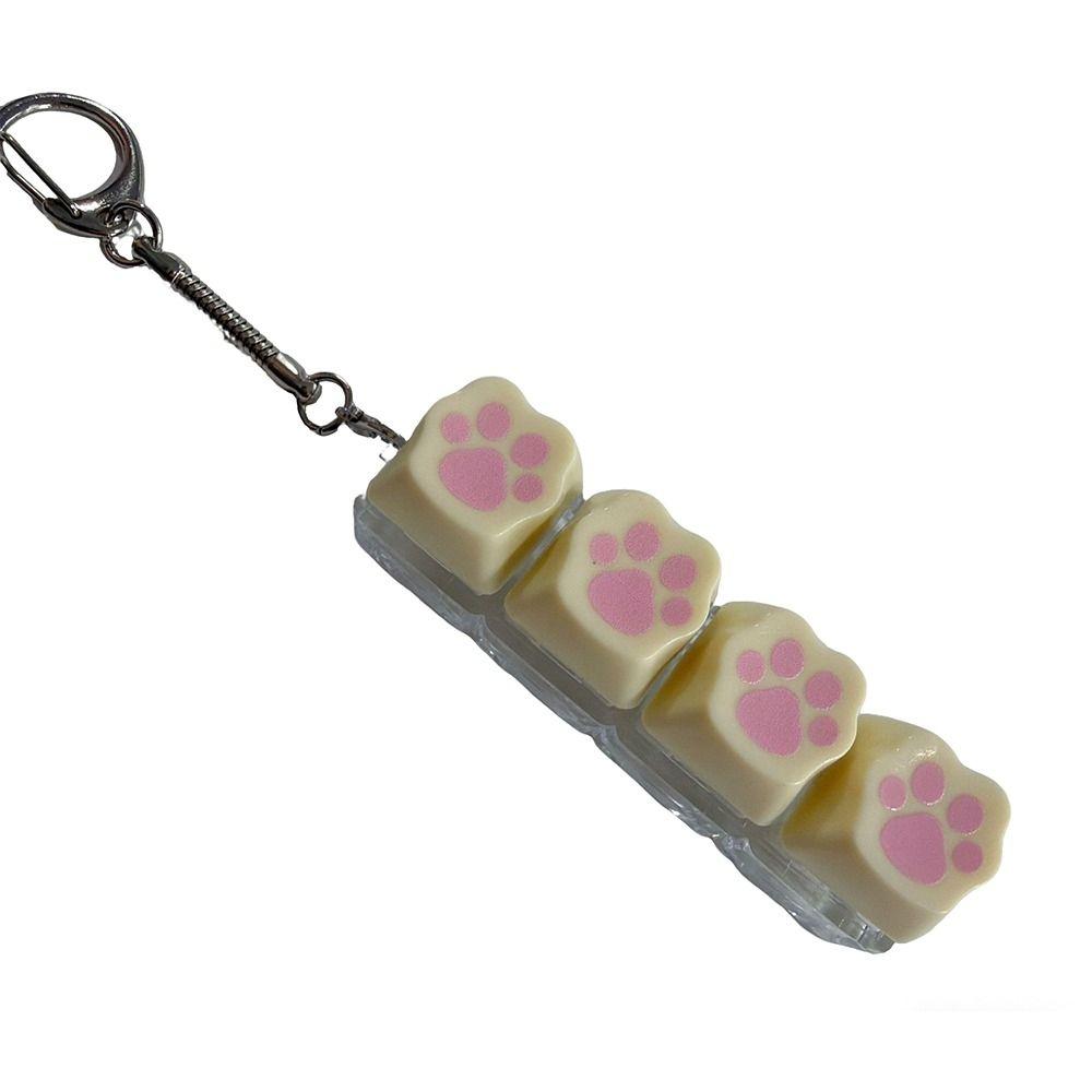 Cat Paw Fidget Keychain Spring in The Air Series Finger Clicker Toy Button Keycap  for Adult Kids