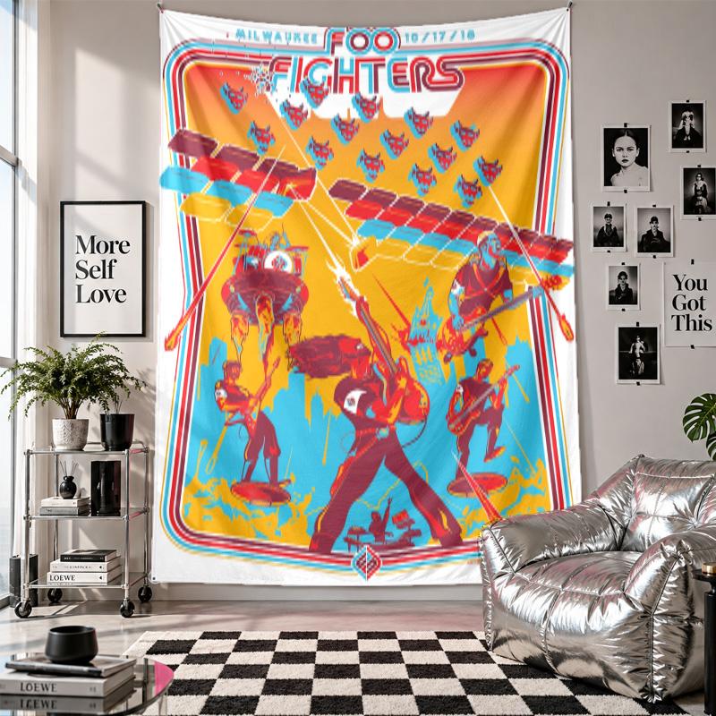 Wall TapestryFoo Fighters Art Hanging Cloth Decorative Background Cover for Room Decoration