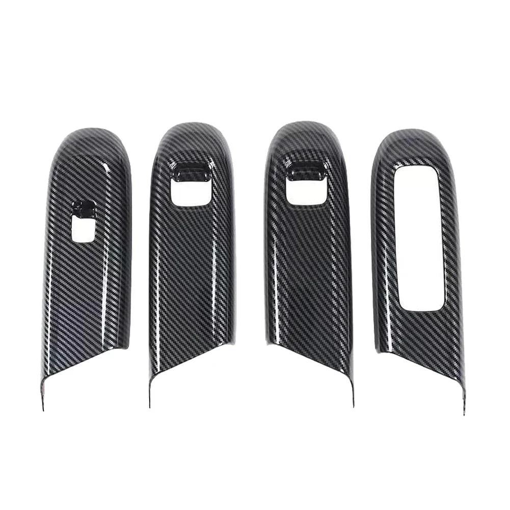Carbon Fiber Window Control Panel Glass Lift Switch Cover Decoration Trim for Mercedes Benz E260L E300L 2024 LHD Car Accessory