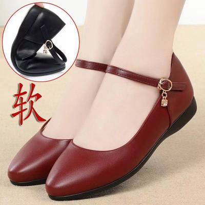 Ein-Schnallen-Schuhe weiche Sohle bequem professionell Frühling Einzelschuhe neue Freizeit flache Sohle Rindersehnen-Schuhe