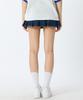 ANDTHEOTHER Pleated Denim Mini Skirt Blue