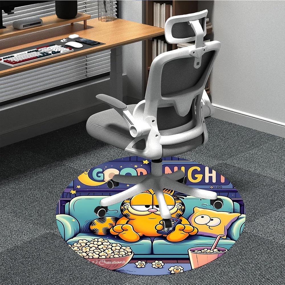 

1pc Garfield Office Round Area Rug, Under Office Chairs Bedroom Living Room Home Decor, Room Deco, Available in Various Sizes296 80cm by 80cm