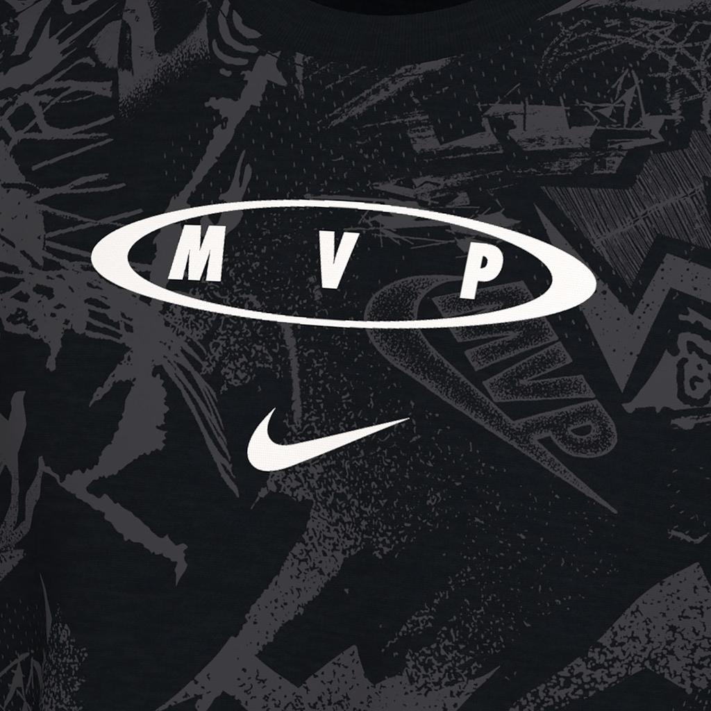 Nike Select Series Mvp All Over Print Loose Fit Crew Neck T-Shirt Men Tops Black DH3769-010
