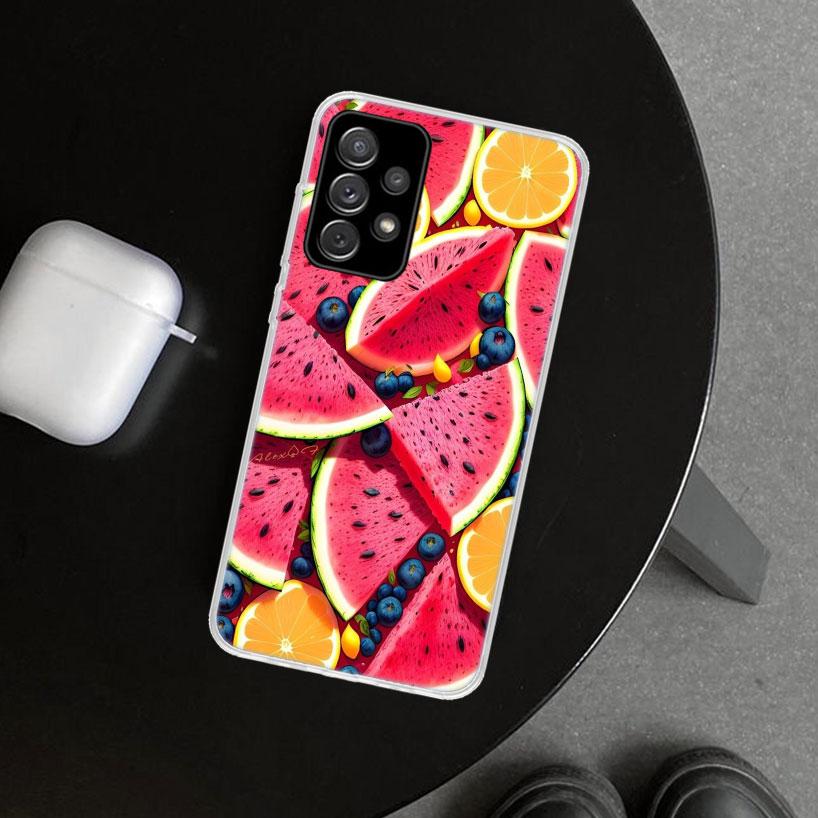 Watermelon Summer Fruit Phone Case Cover for Samsung Galaxy A12 A22 A32 A52 A72 A02S A51 A50S A31 A20S A10S Note 20 Ultra 10 Plu